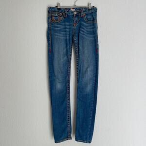 True‎ Religion sz 26R blue stitch pocket Jeans